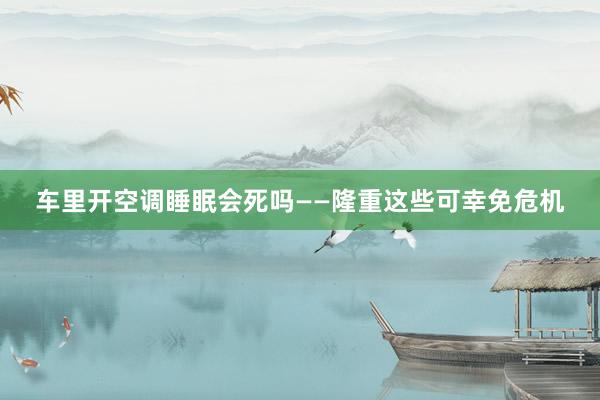 车里开空调睡眠会死吗——隆重这些可幸免危机